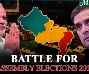 پانچ ریاستوں میں ووٹوں کی گنتی جاری ۔تین صوبوں میں کانگریس مسلسل آگے