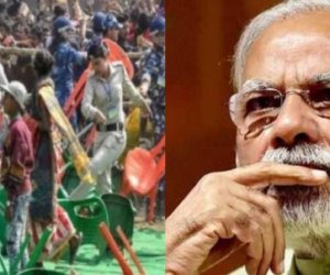 الیکشن 2019 : بہار میں مودی کی ریلی میں زبردست ہنگامہ، خوب چلے جوتے، چپل اور کرسیاں