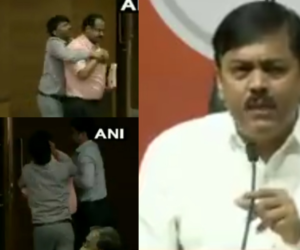 بی جے پی ہیڈکوارٹر میں پارٹی ترجمان پر چلا جوتا، لوگ رہ گئے ہکا بکا