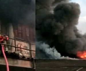 کولکاتا: کیمیکل گودام میں شدید آگ، فائر بریگیڈ کی 25 گاڑیاں موقع پر موجود