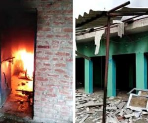 یوپی: گوشت کا بیگ برآمد ہونے کے بعد فتح پور میں ہنگامہ، مدرسہ کو کیا گیا نذرِ آتش ، حالات ہنوز کشیدہ