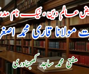 ؒبافیض عالمِ دین ، نیک نام مدرس حضرت مولانا قاری محمد اصغر علی