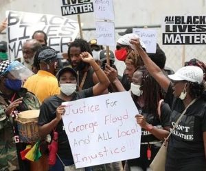 جارج فلائیڈ کی موت کے خلاف اقوام متحدہ آفس اور دیگر ممالک میں مظاہرہ