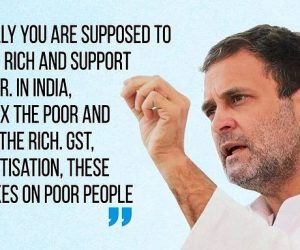 ہندوستان میں حکومت غریبوں پر ٹیکس لگاتی ہے، امیروں کی مدد کرتی ہے: راہل گاندھی