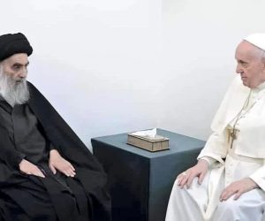 پوپ فرانسس کی دورہ عراق میں آیت اللہ علی السیستانی سے ملاقات