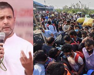 ہجرت کر رہے مزدوروں کے کھاتوں میں روپے ڈالے جائیں: راہل گاندھی