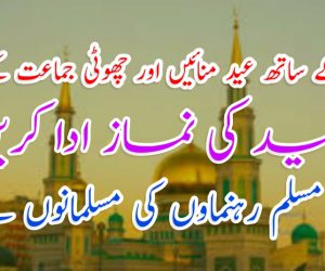 سادگی کے ساتھ عید منائیں اور چھوٹی جماعت کے ساتھ عید کی نماز ادا کریں ، سرکردہ مسلم رہنماوں کی مسلمانوں سے اپیل