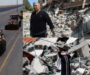 غزہ میں جنگ سے تباہ شدہ عمارتوں کا ملبہ صاف کرنے کے لیے مشینری غزہ داخل