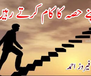 اپنے حصہ کا کام کرتے رہیں!