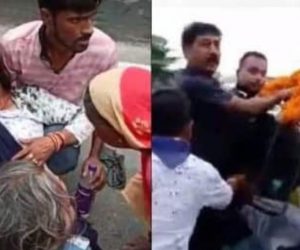 مرکزی وزیر پشوپتی پارس پر خاتون نے پھینکی سیاہی، بدلنے پڑ گئے کپڑے