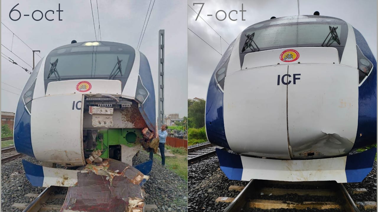 بھینس کے بعد اب گائے سے ٹکرائی ’ وندے بھارت ایکسپریس ٹرین ‘ ، دو دنوں میں دو حادثے