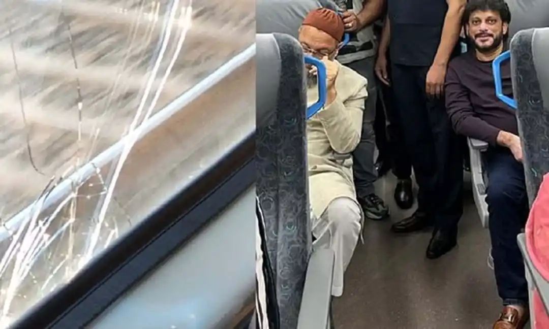 گجرات انتخابات: اویسی کے سورت جاتے وقت ٹرین پر پتھراؤ، کھڑکی کا شیشہ ٹوٹا